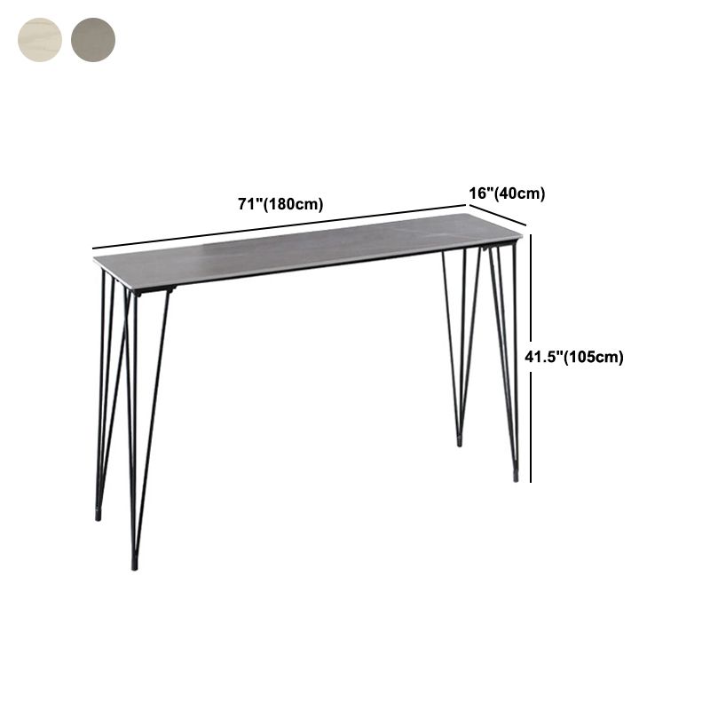 Rectangle Bar Table Industrial Stone Bar Wine Table with 4 Legs