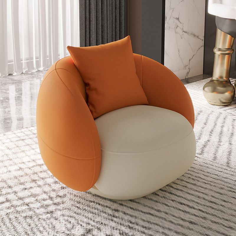 Faux Leather Sloped Arm Curved Sofa Tight Back Seating for Apartment