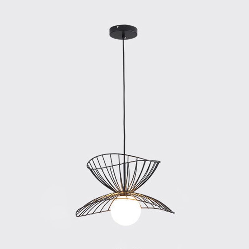 Sala da pranzo in gabbia a ciondolo lampada a loft in stile loft metallo a 1 luci di goccia