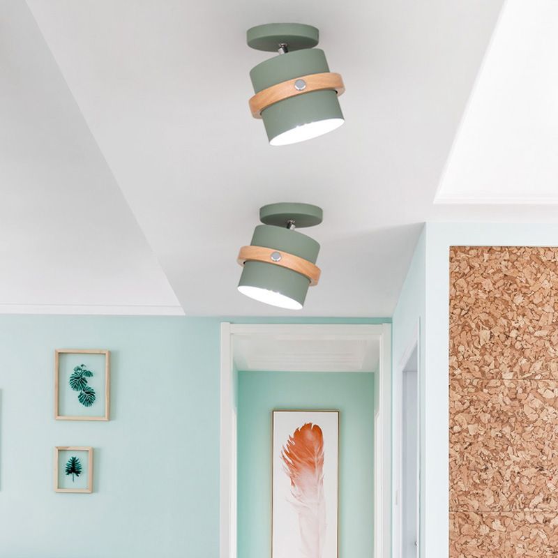 Semi Mount Lighting Modern Style Metal Semi Flush Light Fixture