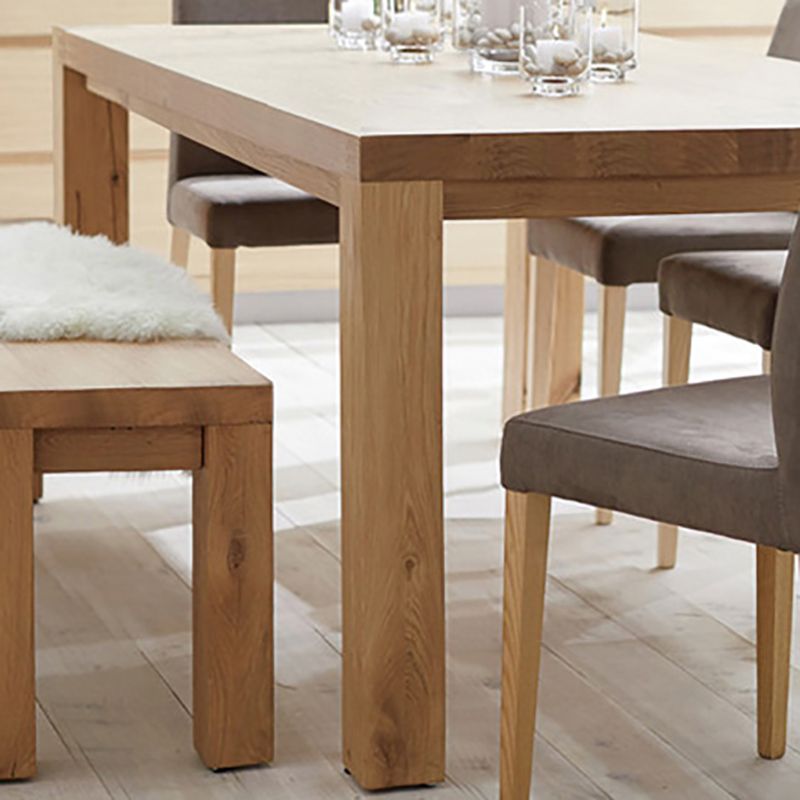 Table à manger moderne en bois massif, rectangulaire, avec 4 pieds, pour Restaurant