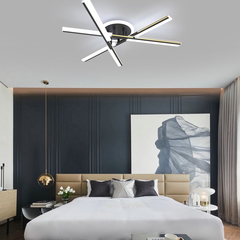 Plafonnier Spoutnik à 4 lumières, nouveau plafonnier moderne en aluminium pour chambre à coucher