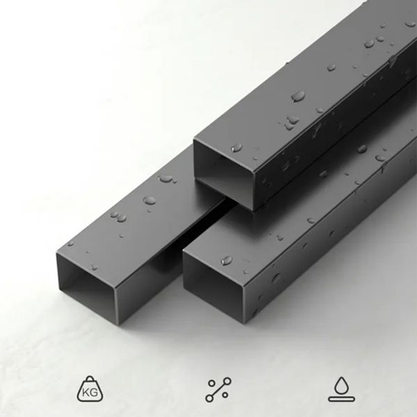 Rectangle Double Pedestal Table Modern Stone Top Black Base Dining Site Table