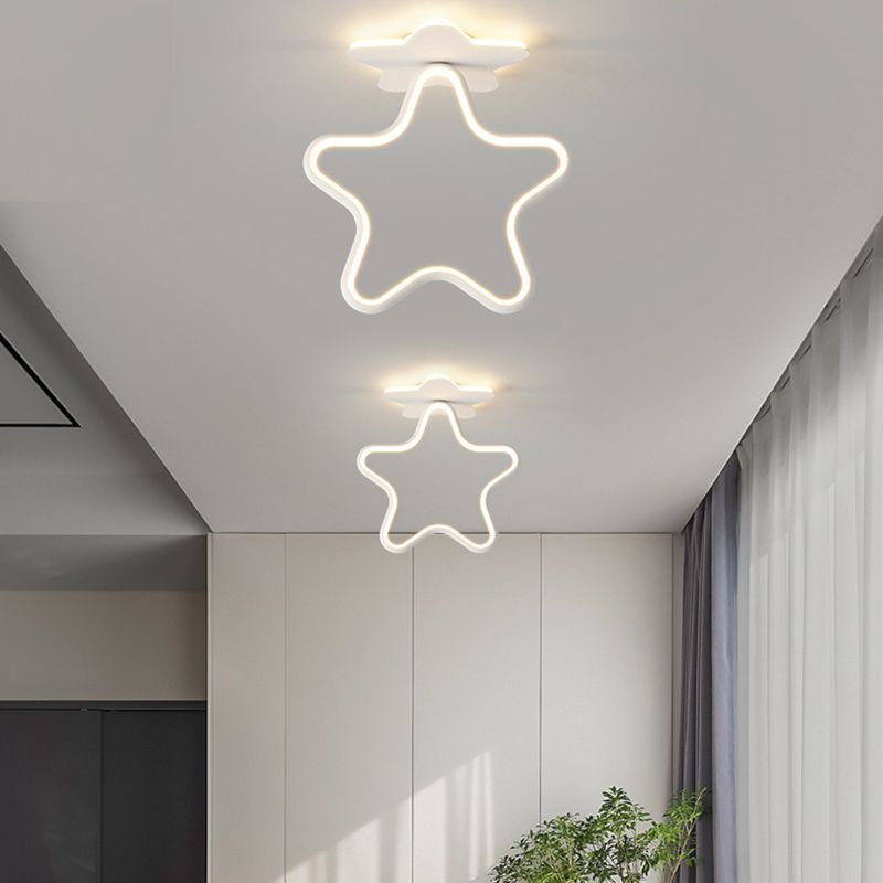 Modernism LED Ceiling Light White Flush Mount Lighting for Dining Room