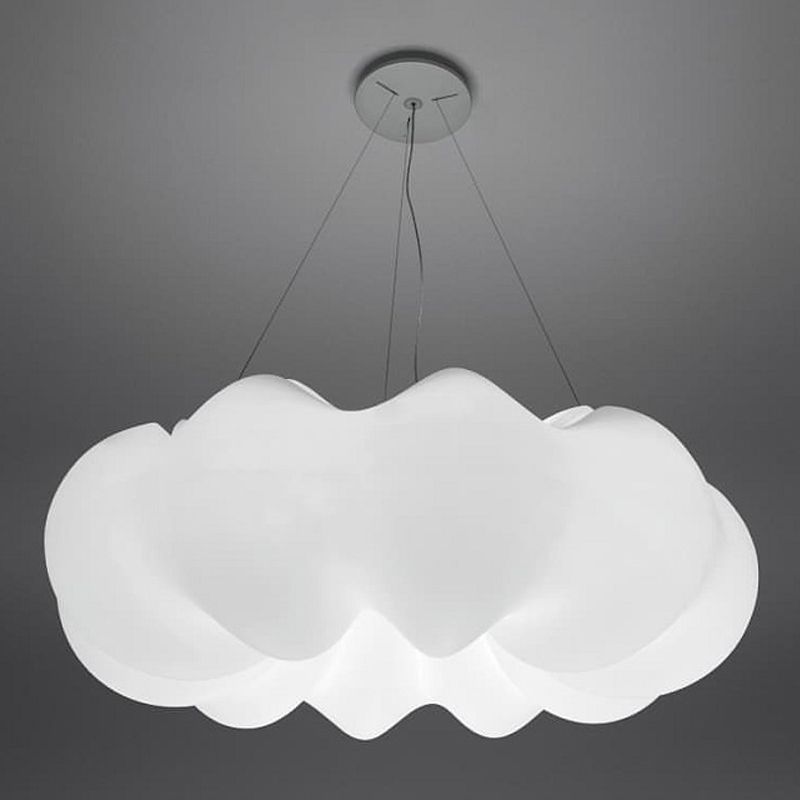 Minimalist Style Hanging Lamp Cloud Shape Plastic Chandelier Pendant Light