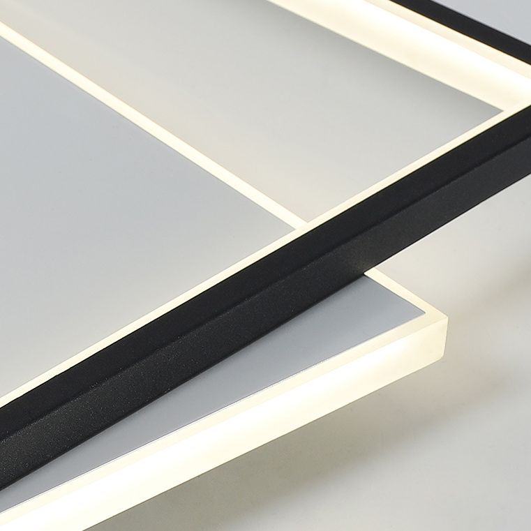 Geometrical Acrylic Flush Mount Ceiling Light Simplicity LED Black-White Flush Mount Light