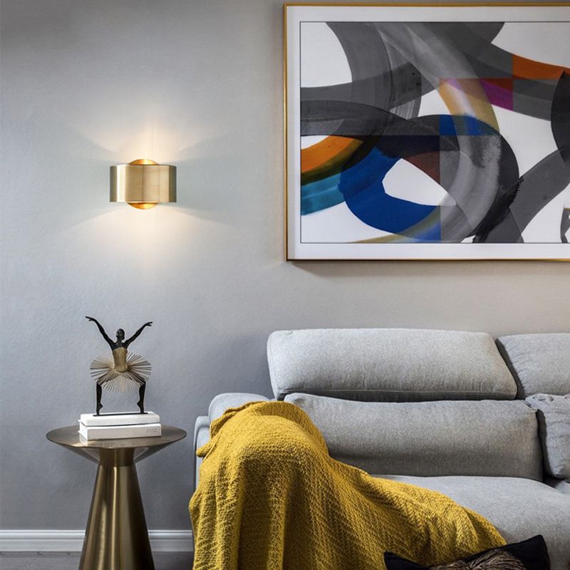 Iron Post Modern Wall Sconce 1 - Light Gold Wall Lighting Fixture