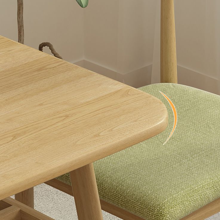 Modern Rectangular Dinner Table Wooden Tabletop with Metal Legs