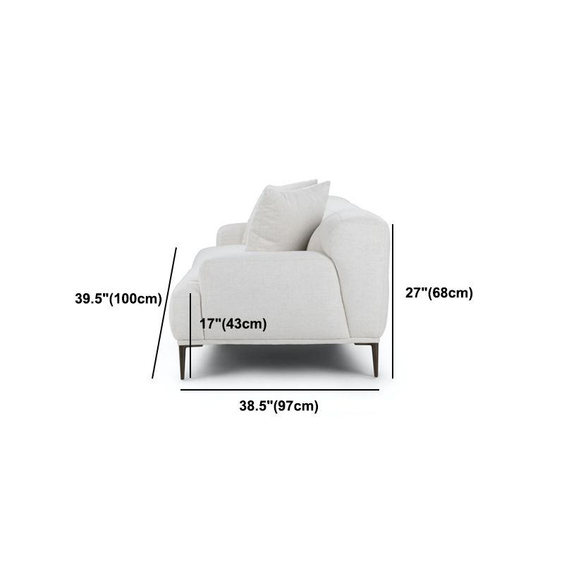 Contemporary Cushions Standard Recessed Arm Sofa for Living Room