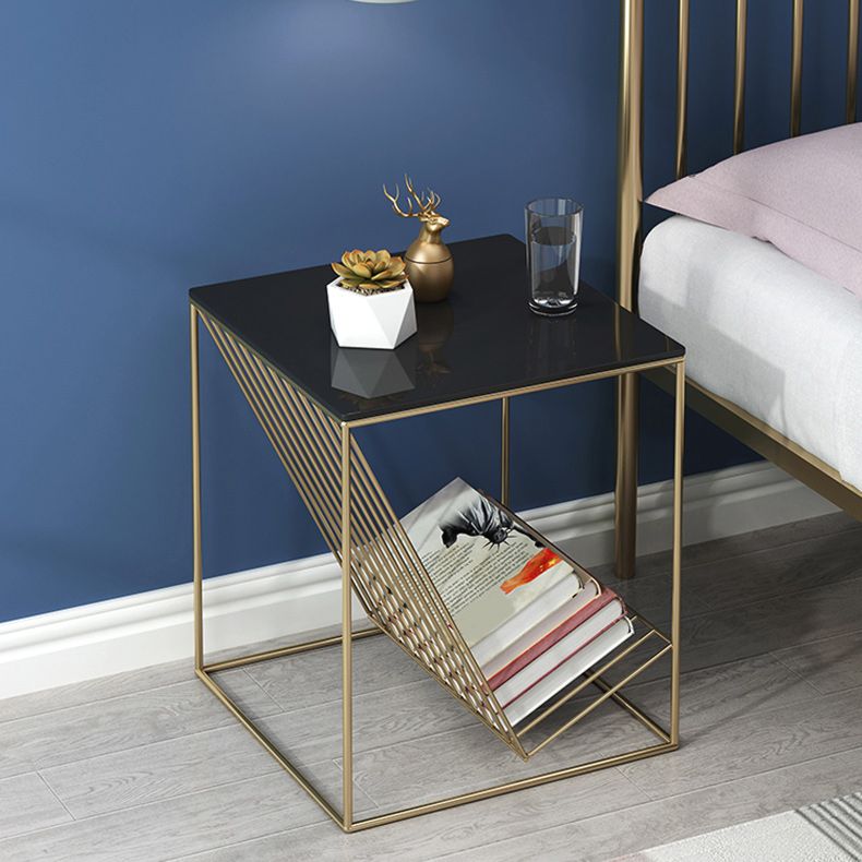 Modern Frame Coffee Table Glass Top Coffee Cocktail Table for Living Room