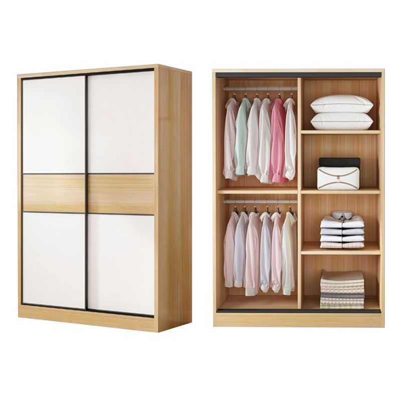 Artificial Wood Wardrobe Freestanding Wardrobe with Sliding Doors for Bedroom