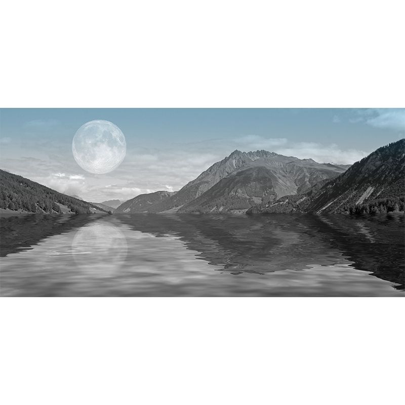 Illustration Stain Resistant Wall Mural Wallpaper Mountain Sitting Room Wall Mural