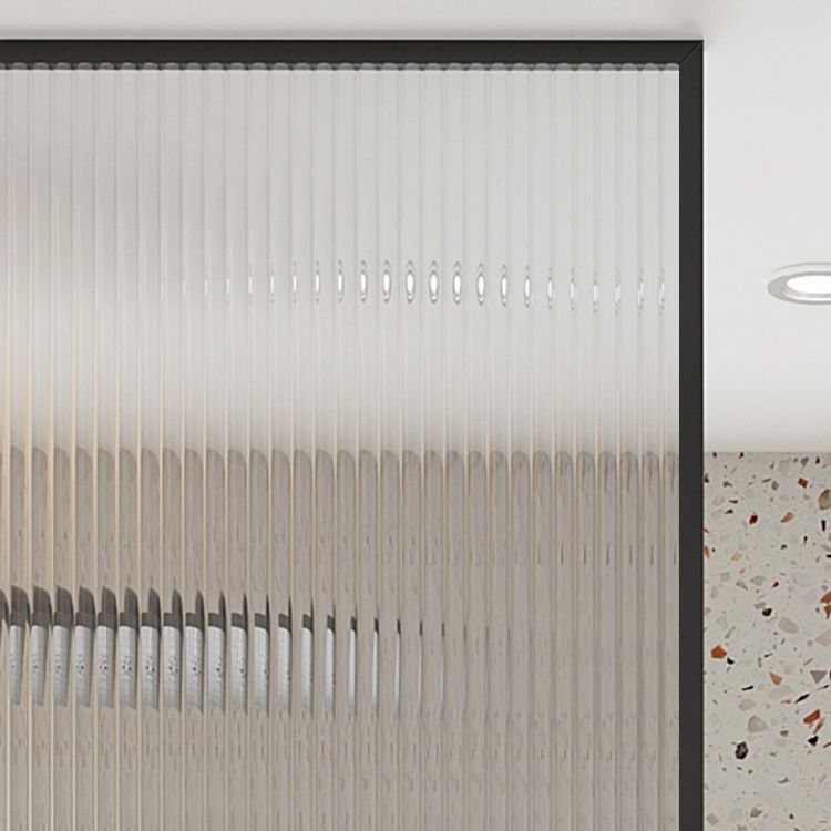 Metal and Glass Shower Bath Door Simple Inline Black Shower Door