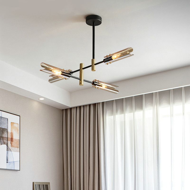 Contemporary Gold Black Iron Hanging Chandelier Ceiling Hanging Light Fixture