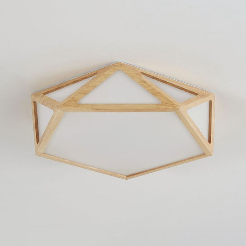 Houten inbouwplafondlamp met acrylkap LED moderne inbouwplafondarmatuur
