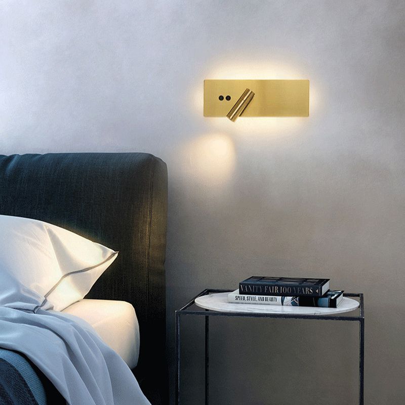 Modern Simple Iron Wall Light Rotatable Rectangle Shape Wall Lamp for Bedroom