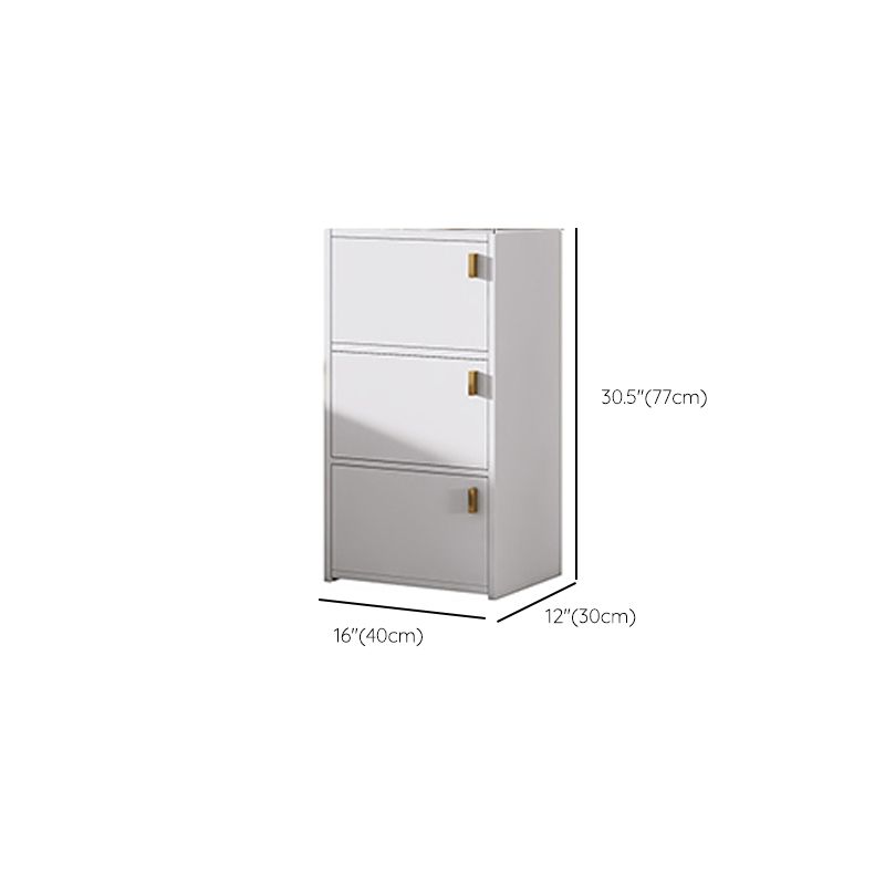 Modern Rectangle Chest White Wood Storage Cabinet with Drawer