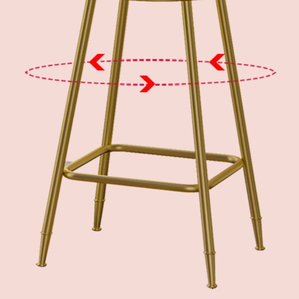 Scandinavian Round Counter Stool Footrest Indoor Bar and Counter Stool with Gold Base