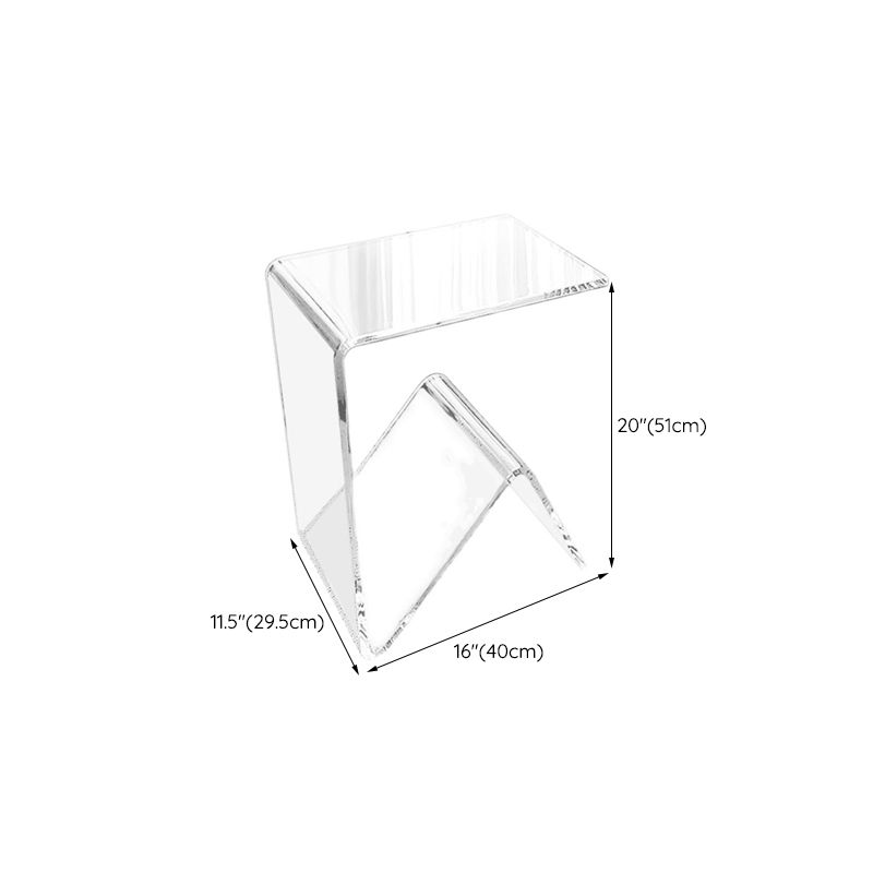 Plastic Abstract End Table Rectangular Corner Table for Living Room