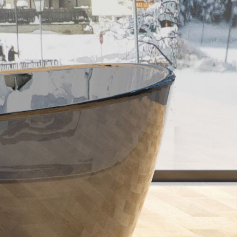 Modern Ellipse Bathtub Acrylic Freestand Soaking Bathtub with Drain Bath Tub