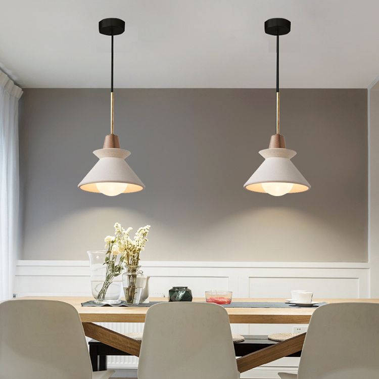 Nordic Simple Cement Single Head Chandelier Hardware Boom Wooden Lamp Holder for Bedroom Headboard