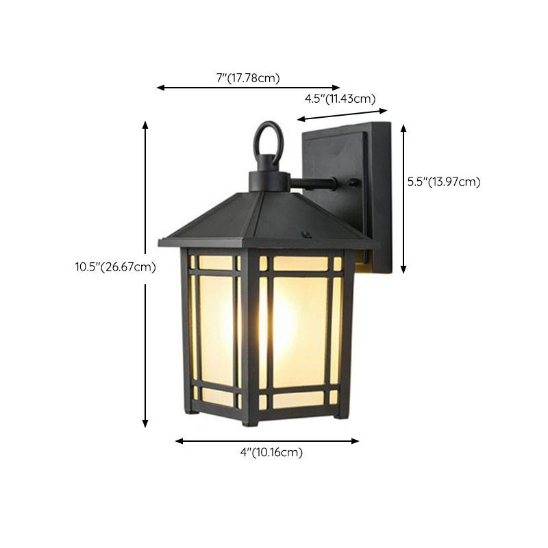 Geometric Shape Glass Wall Mount Light Industrial Style 1-Light Wall Light Sconce in Black