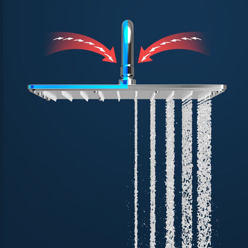 Wall Mounted Rectangle Shower System Spot Resist Copper Modern Style Shower System