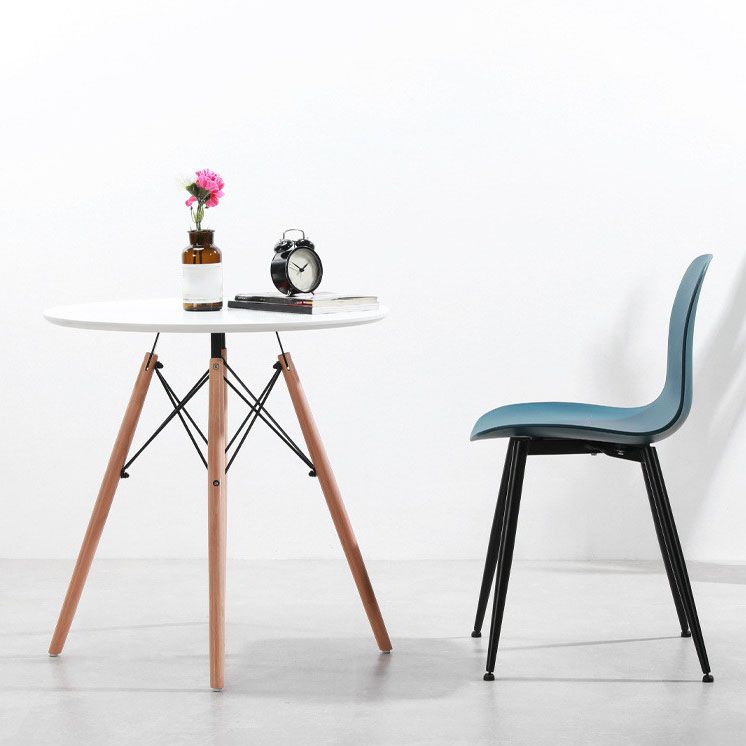 Sedia da casa per la casa contemporanea gambe in metallo sedia da pranzo in plastica (set di 4)
