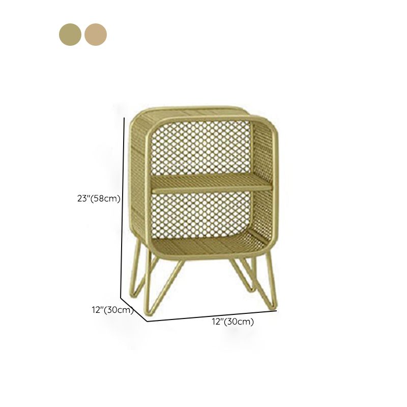 Scandinavian Antique Finish Shelf Bookcase Metal Standard Bookshelf