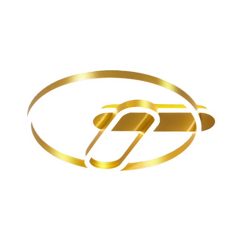 Gold Ring Ceiling Bündig Mount Modern 18 "/21.5" Dia LED Metal Flush Lighting in Warm/White Light