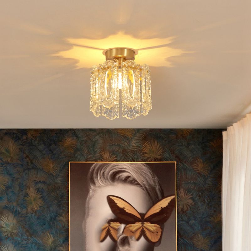 Nordic Style Ceiling Light Geometry Shape Ceiling Lamp with Glass Shade for Living Room