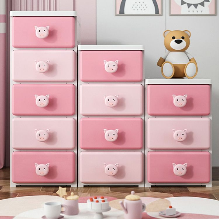 Contemporary Vertical Kids Furniture Plastic Nursery Dresser with 2/3/4/5/6/7 Drawers