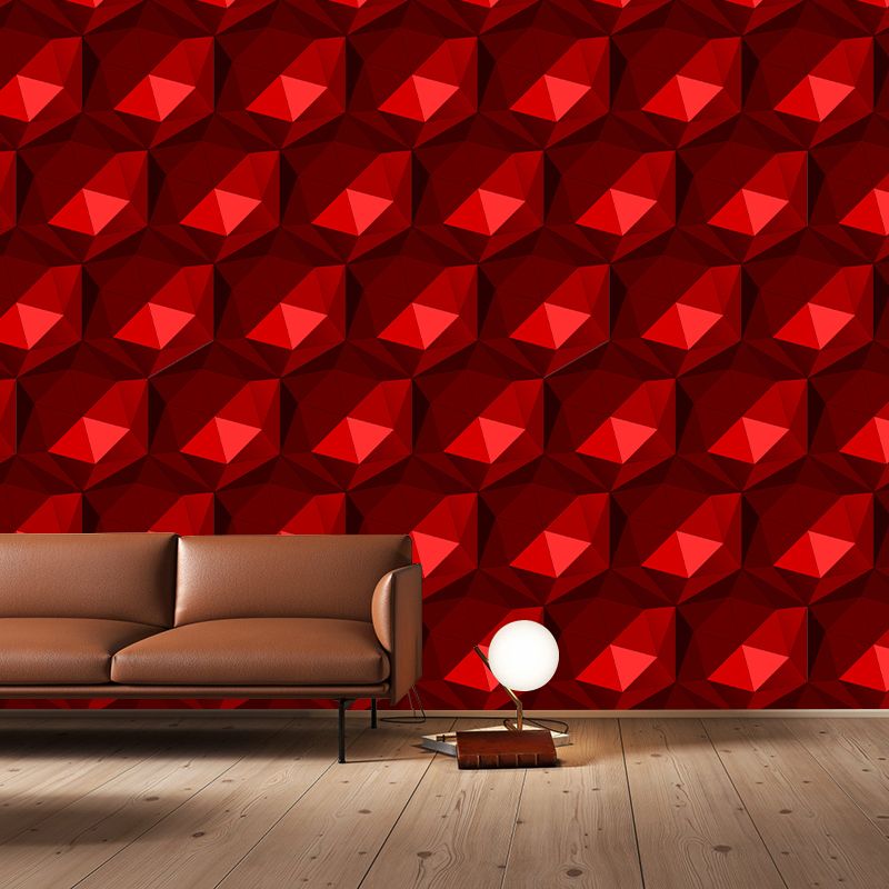 Geometric Shape Mural Wallpaper Moisture Resistant for Sitting Room, Waterproofing