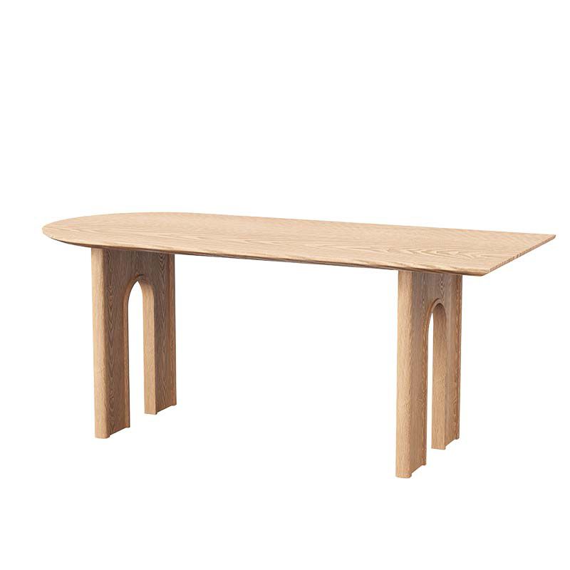 Modern Wooden Dining Table Double Pedestal Dinner Table for Dining Room