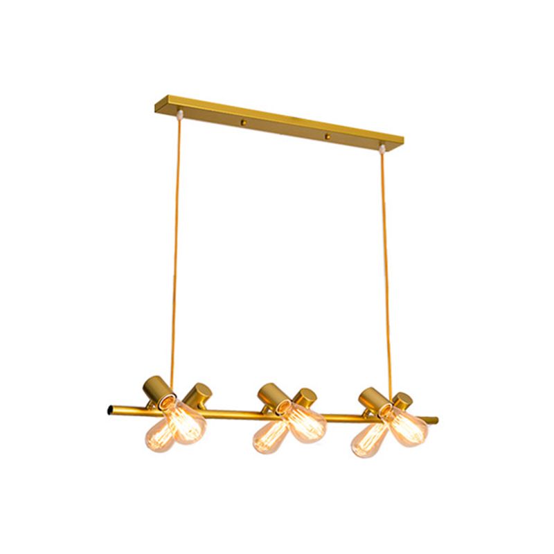 Adjustable Length Hanging Lamp Post-Modern Style Metal Island Light for Kitchen