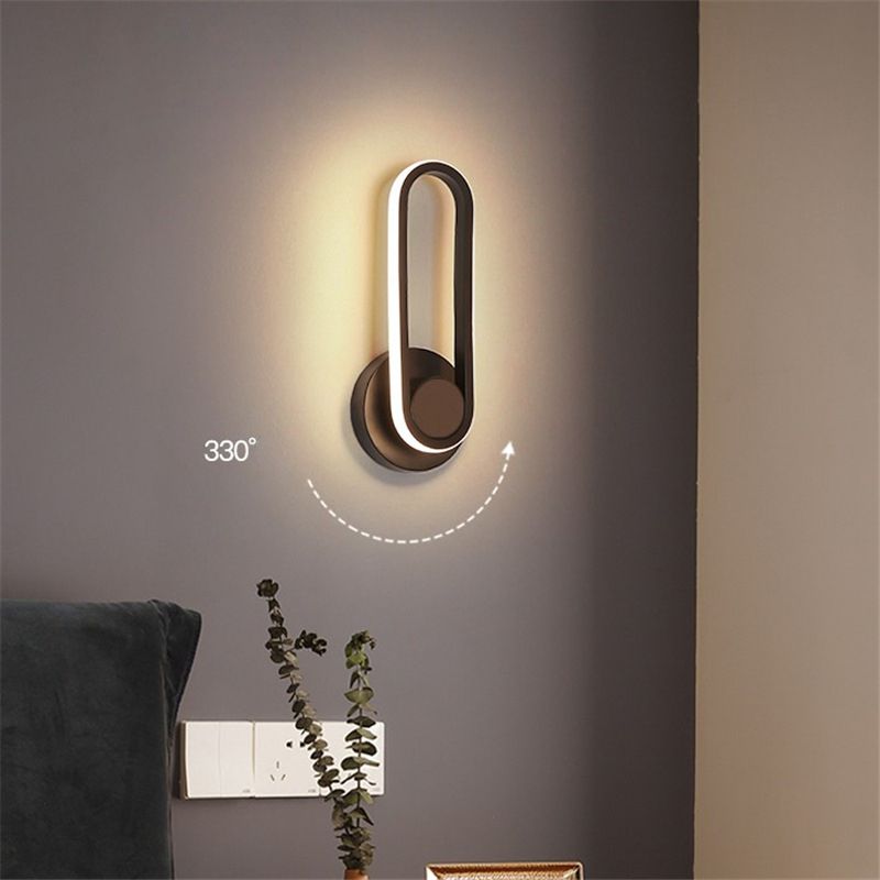 11.8" Height Modern Simplicity LED Wall Lamp 330° Rotatable Line Light for Bedroom