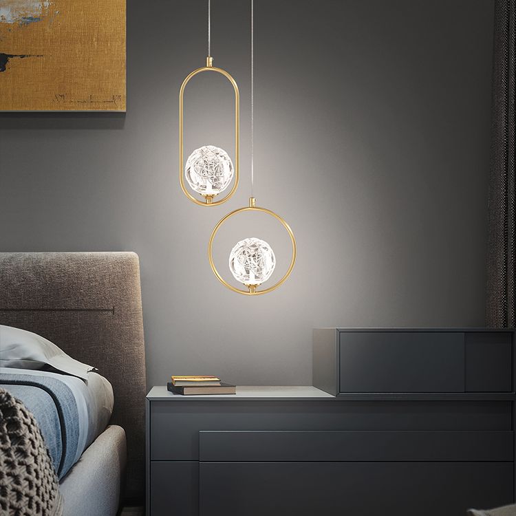 Zeitgenössische globale hängende Lichtkit Glas 1-Licht Deckenleuchte für Schlafzimmer