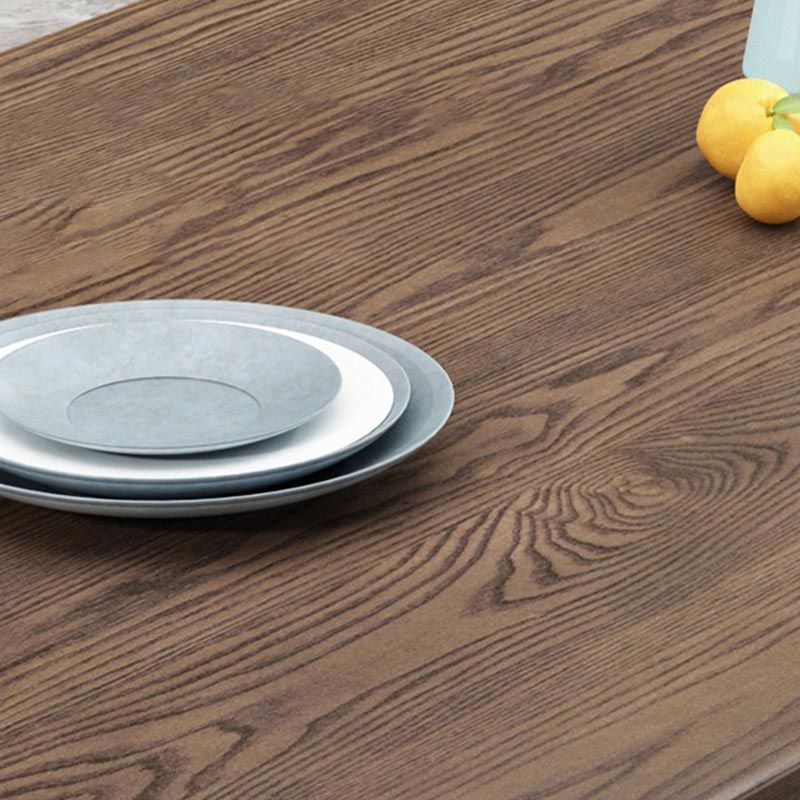 Rectangular Solid Wood Dining Table Modern Natural-brown Furniture with 4 Legs for Home