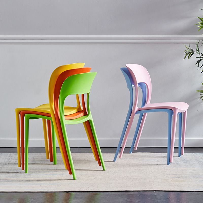 Plastic Contemporary Modern Dining Side Chair Open Back Chair