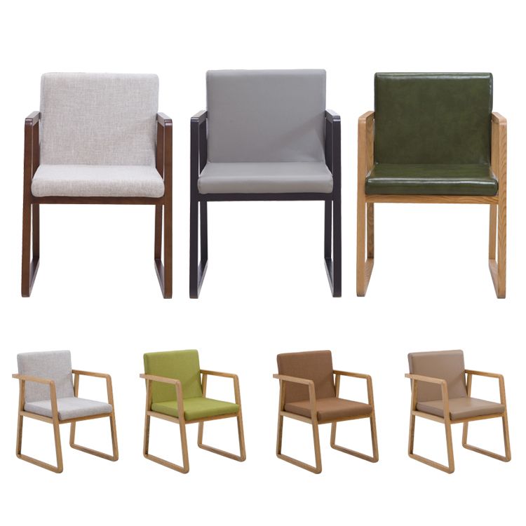 Les fauteuils de salle à manger en bois contemporains ont rembourré la chaise latérale de salle à manger en tissu pour le restaurant