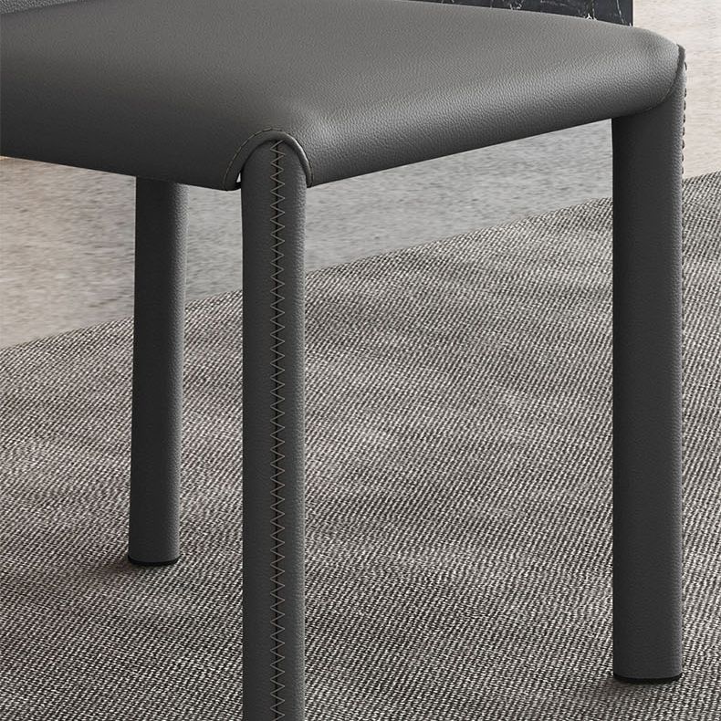 Silla de comedor de estilo moderno Silla auxiliar de cocina sin brazos con patas de metal