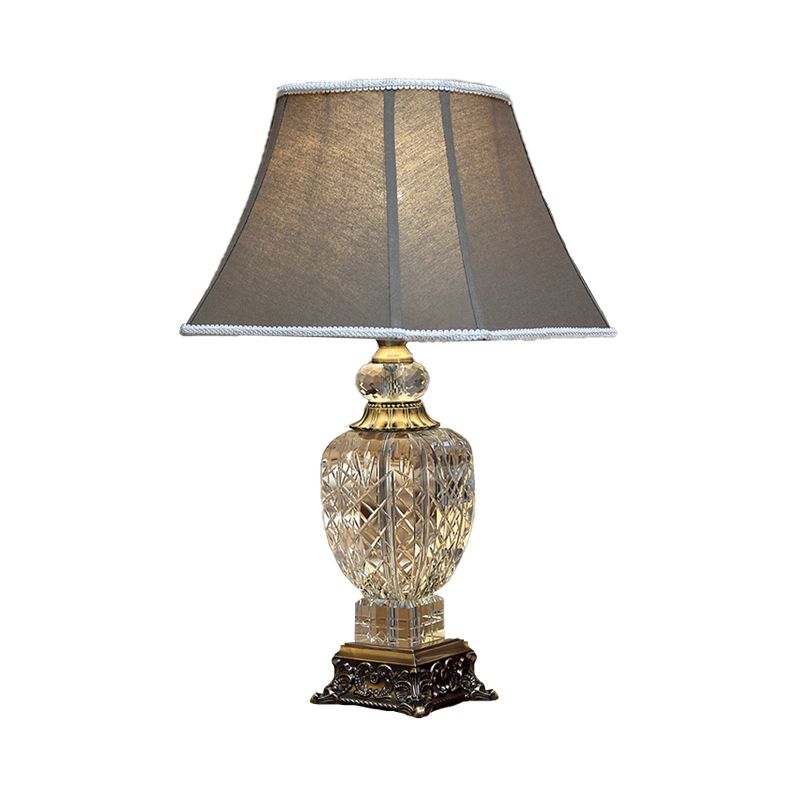 Luz de escritorio de forma de urna Lámpara de mesa nocturna de corte a mano contemporáneo 1 en marrón