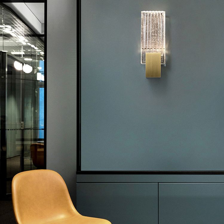 Pronzo della parete rettangolare oro in stile moderno in ferro battuto in ferro battuto con tonalità di cristallo