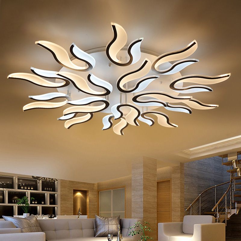 Blossoming Living Room Flush Mount Light Acrylic LED 3/6/9-Light Modern Ceiling Light Fixture in Warm/White/Natural Light