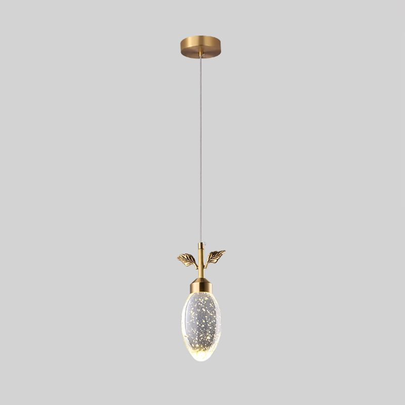 Crystal Geometric Shape Hanging Light Modern 1 Light Hanging Light Fixtures in Brass