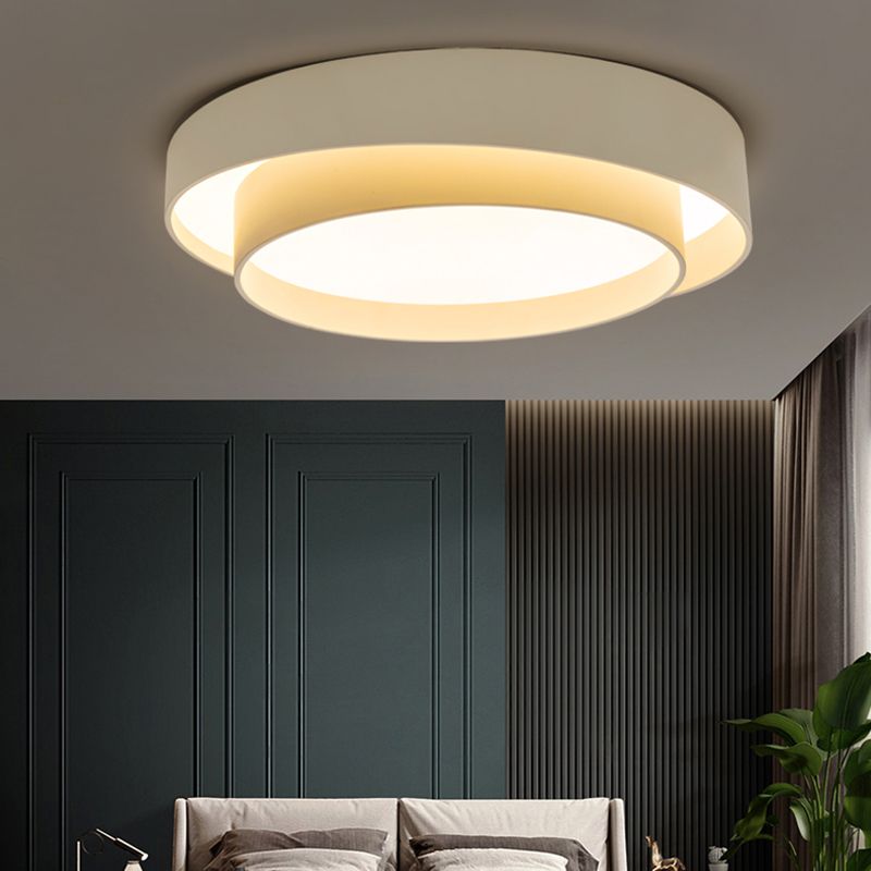 Metal 2-Layer Flush Mount Ceiling Light Fixture Nordic LED Flushmount Lighting for Bedroom