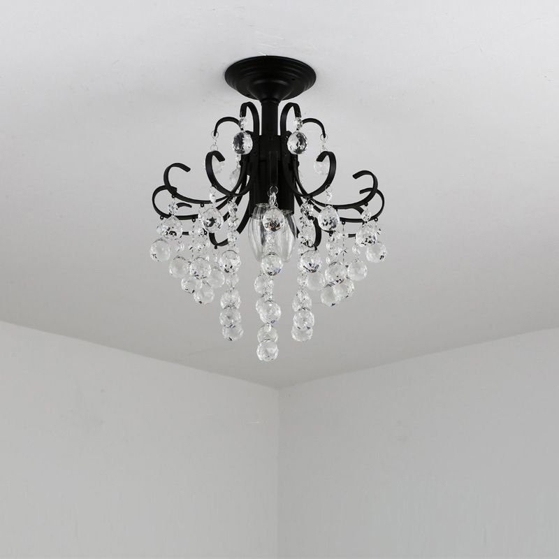 Modern Crystal Ceiling Light Household Flush Mount Light Fixture for Bedroom