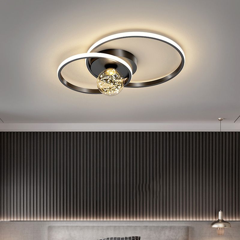 1-Light LED Metal Flush Mount Light Contemporary Slim Flush Ceiling Light for Bedroom