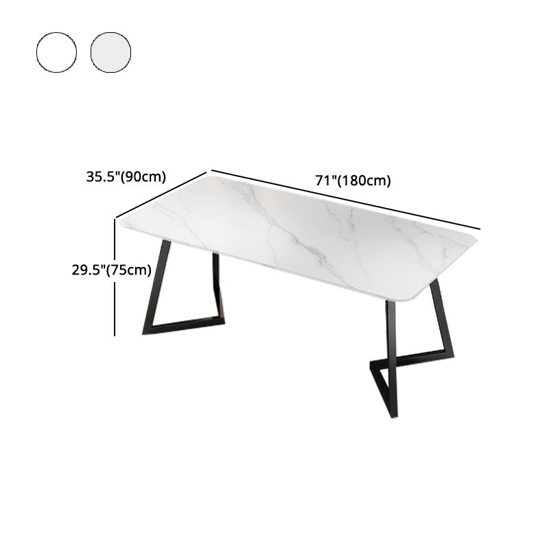 Modern 1/4/5/7 Pieces Dining Set Sintered Stone Dining Table with Leather Chairs