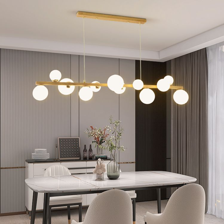 Contemporary Adjustable Length Hanging Light Globe Glass Pendant Light for Kitchen